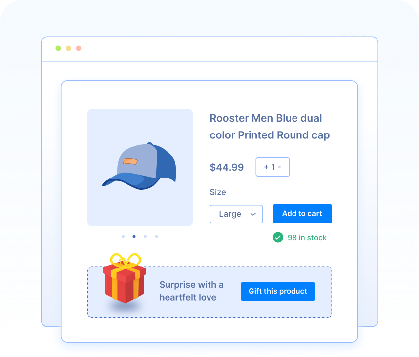 Let your customers send products as a gift