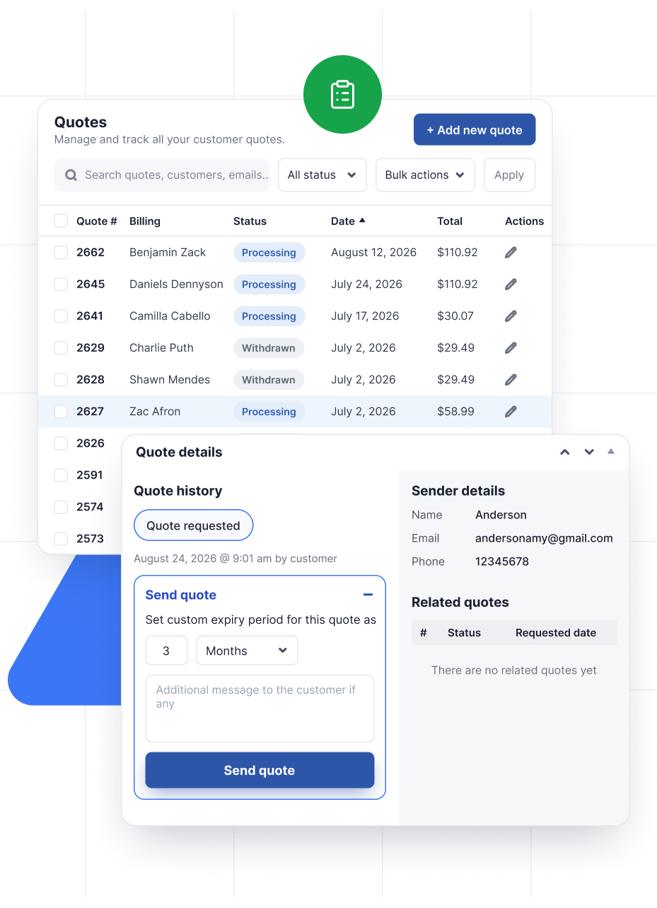 Efficiently Manage Quotes from Admin Side