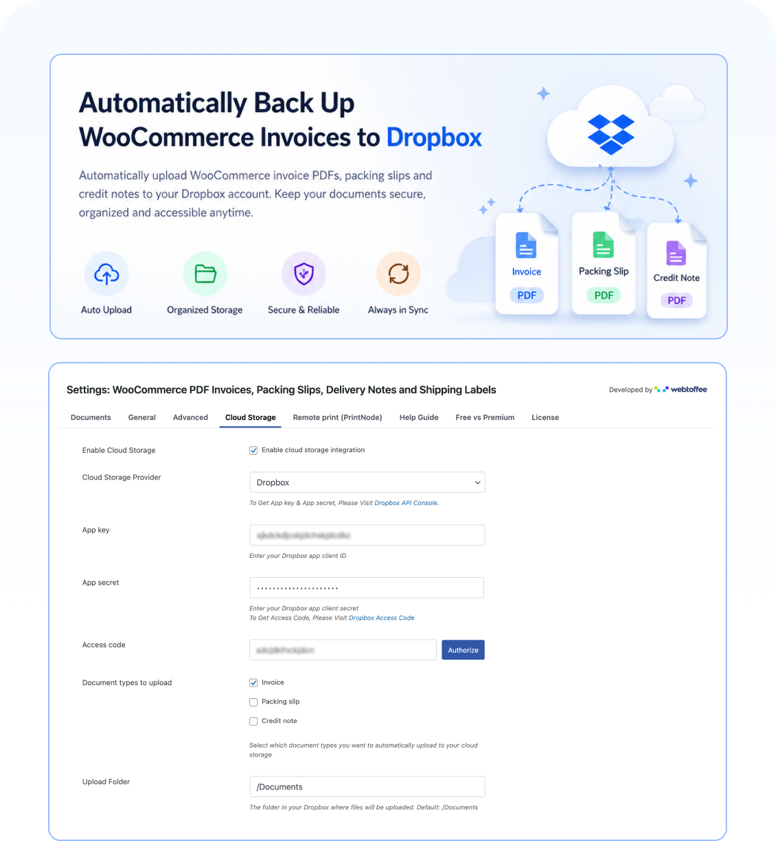 Invoice PDF with payment link