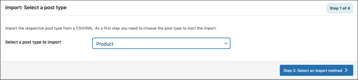 Selecting post type as product