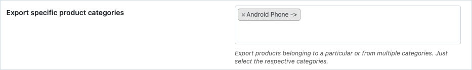 export specific product categories