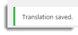 Translation saved message