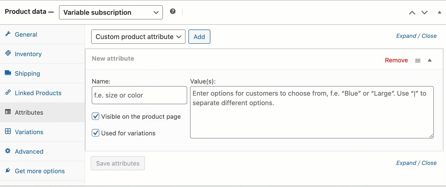 Subscriptions for WooCommerce - Variable subscription
