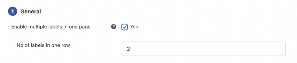 general shipping label settings