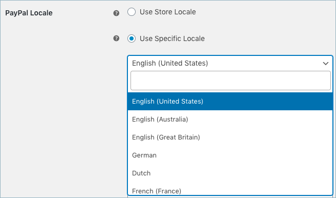 WooCommerce PayPal express checkout gateway locale