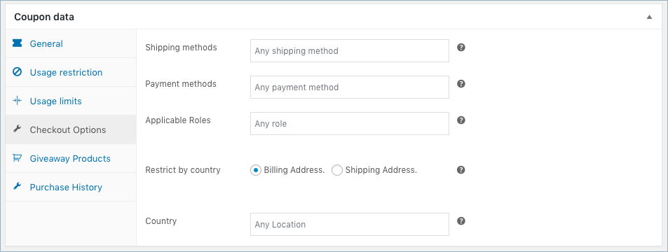 Smart Coupon for Woocommerce-Checkout Options