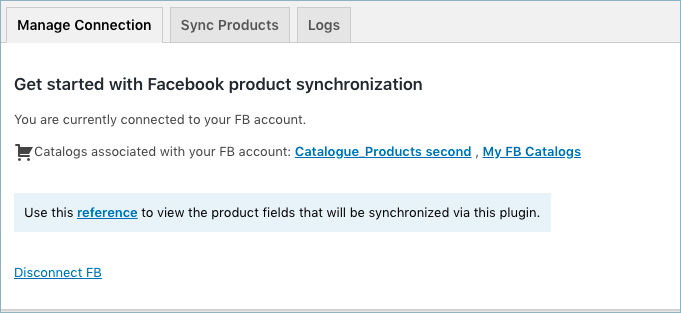 Facebook catalogus synchronisatie