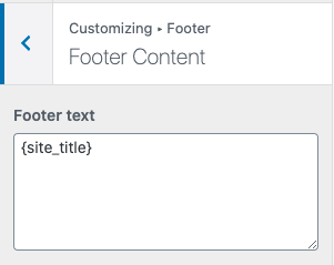 Footer content customization