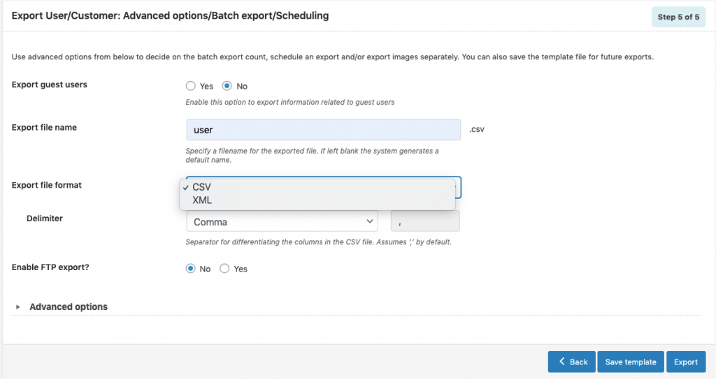 WooCommerce User Export in CSV/XML format
