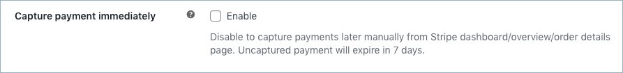 Option to capture payments immediately