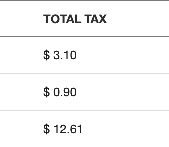 tax amount