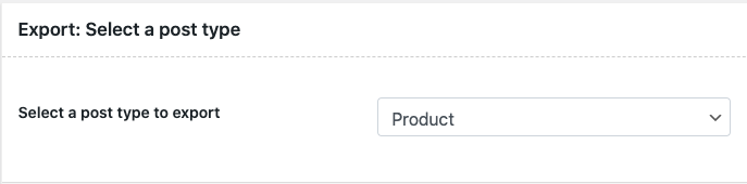 select a post-type to export products