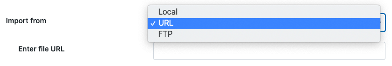 Choose location of the input file from local, URL, or FTP