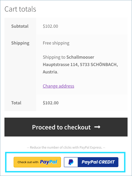 PayPal Express Button-Cart page