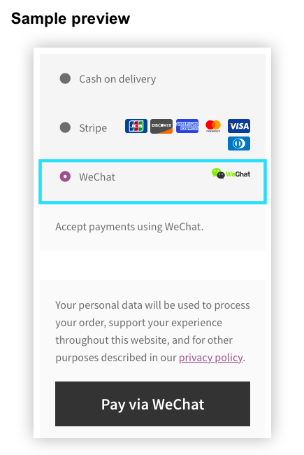 WeChat Pay in the Checkout Page 