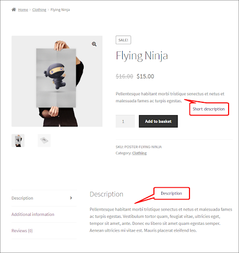 An example for informative product descriptions