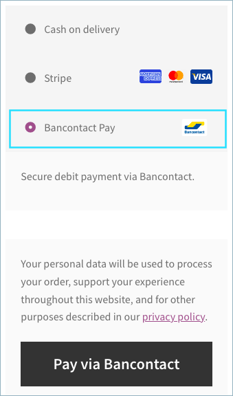 Bancontact in Checkout