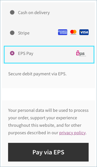 Checkout Page - EPS Pay