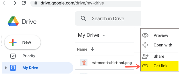 Getting link of a google drive image