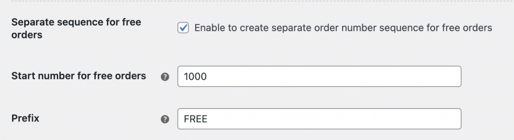 Creating free order number sequence