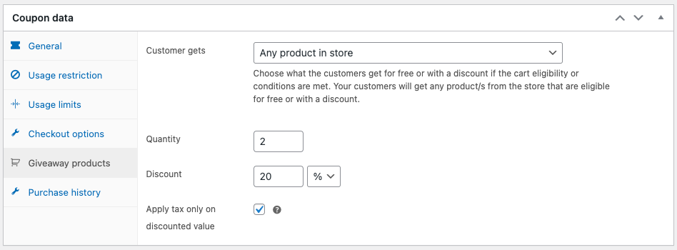 Customers can select any product as the BOGO giveaway