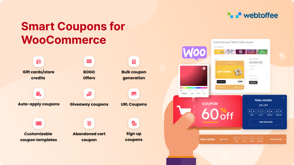 Smart coupons plugin for coupon generation in WooCommerce