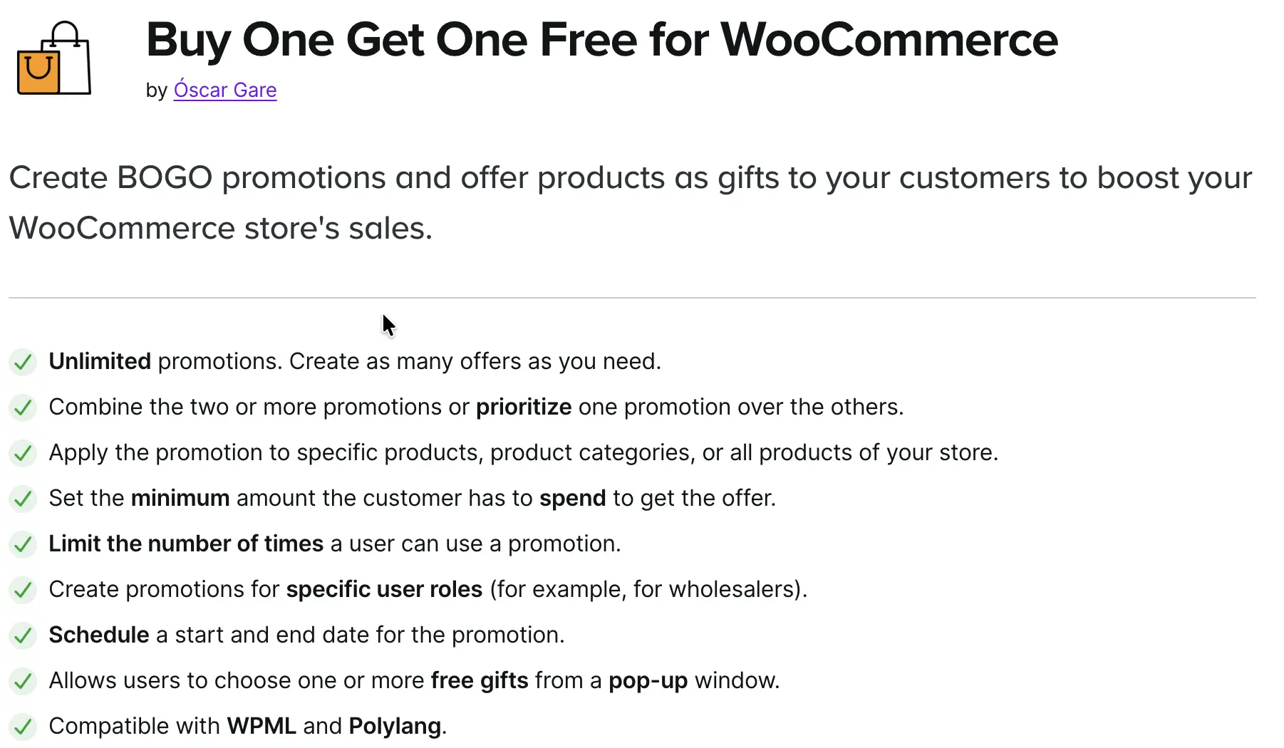 Buy One Get One Free for WooCommerce