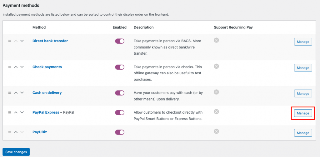 Enabling PayPal Express payment gateway on WooCommerce
