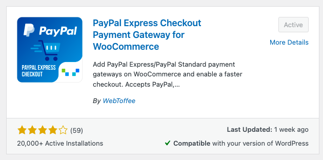 PayPal Express Checkout Payment Gateway for WooCommerce plugin