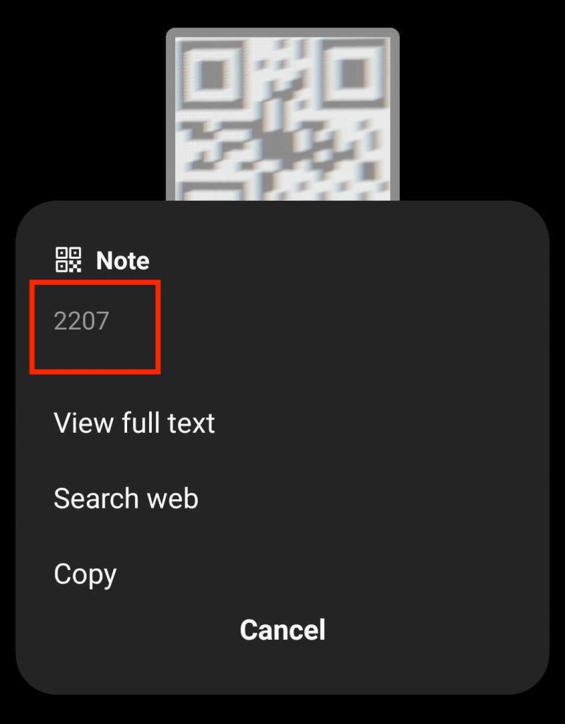 invoice number on scan QR code
