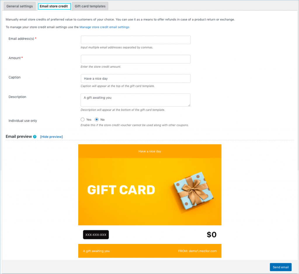 gift card as an alternative to store refund