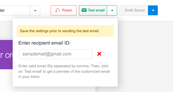 customized email testing via WooCommerce email customizer plugin