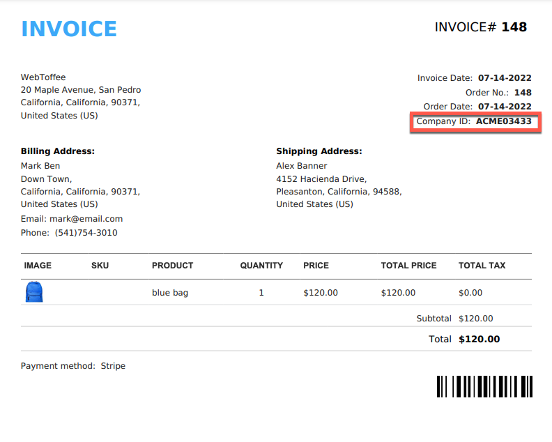 Custom checkout field in WooCommerce invoices