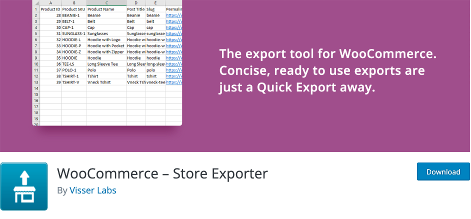 woocommerce store exporter plugin
