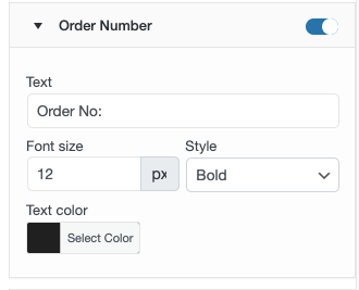 Order Number of Packing slip template