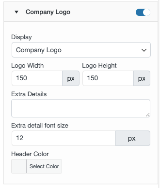 company logo option in Packing slip template