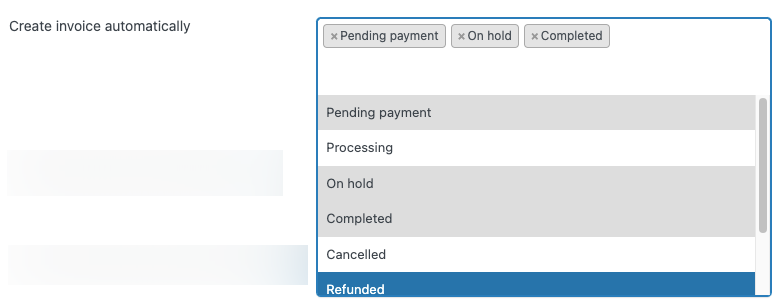 automatic invoice creation in woocommerce