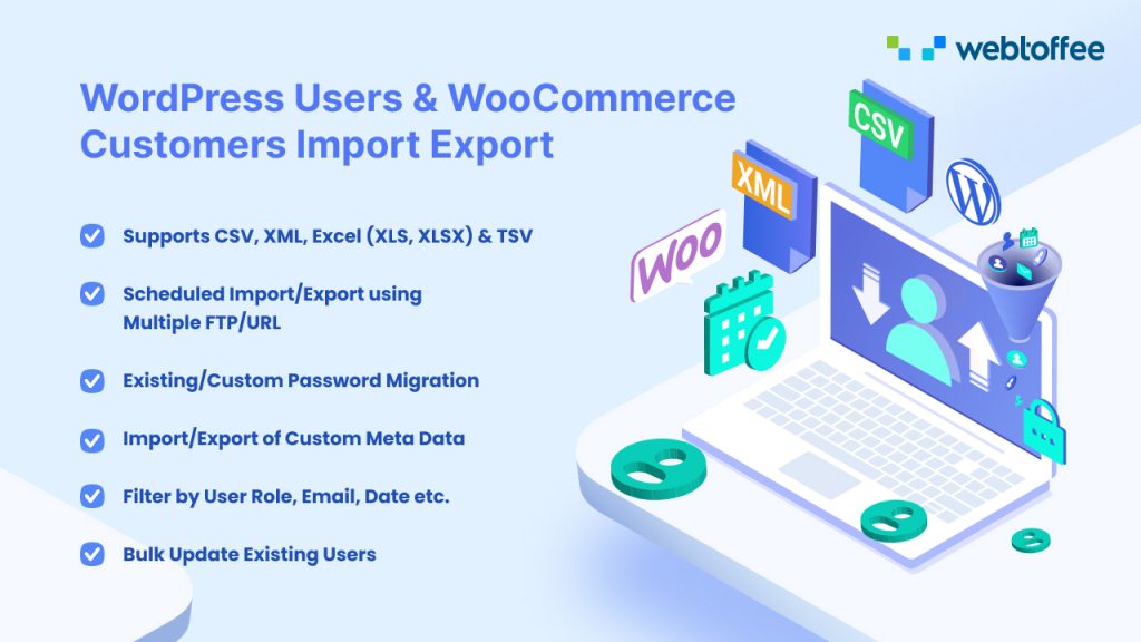 WordPress users & WooCommerce customers Import Export