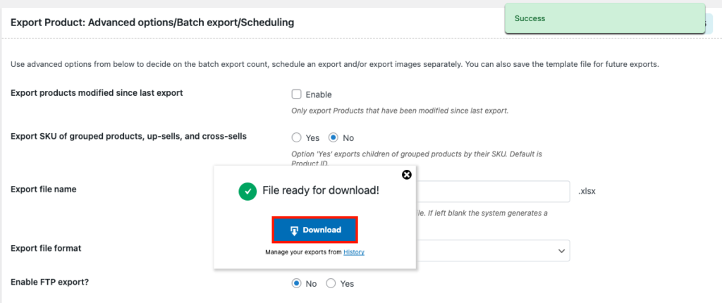 Download Product images excel file