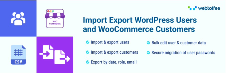Import Export WordPress users and WooCommerce customers