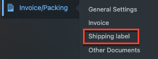 Shipping Label from invoice/packing plugin