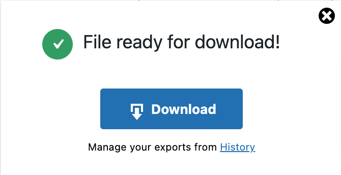 Download export file