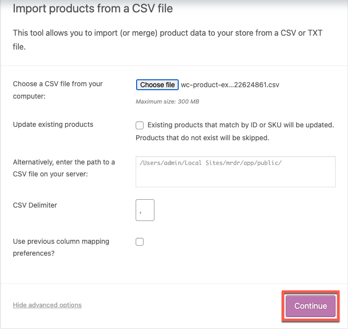 import subscription products from a csv file