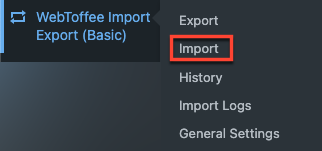 Import from Webtoffee Import Export basic plugin