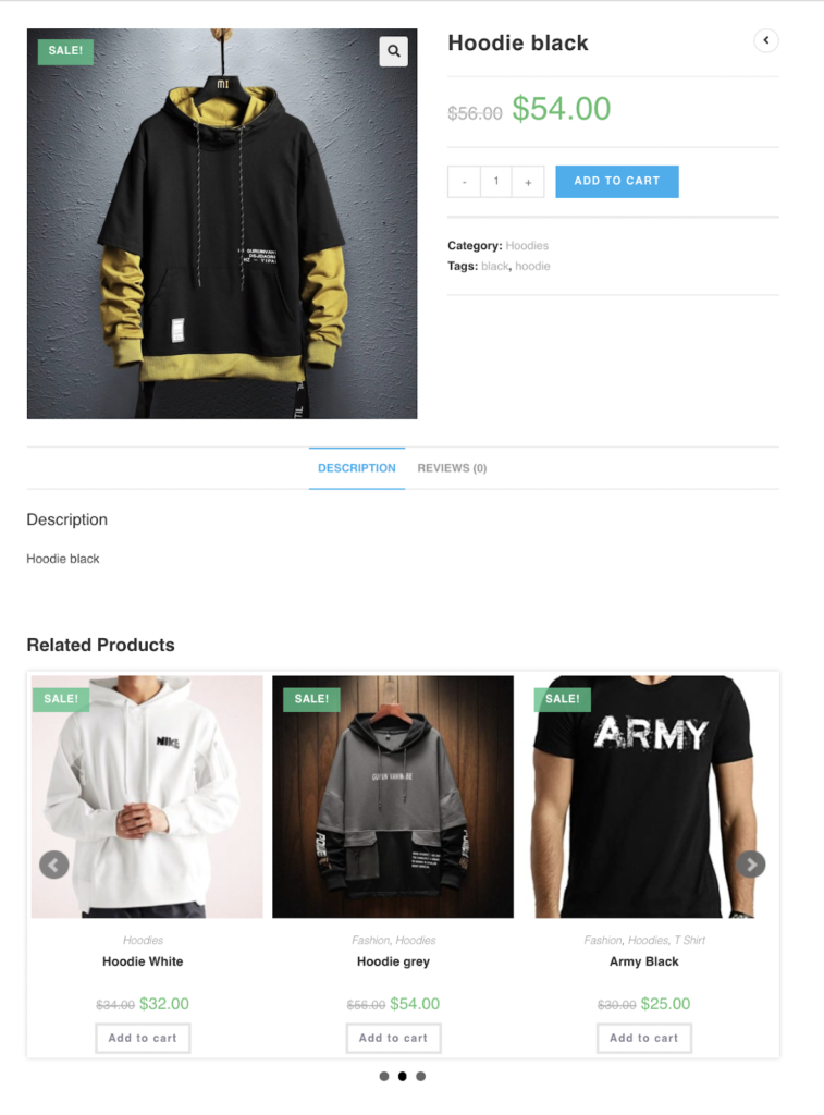 product recommendations in WooCommerce product page