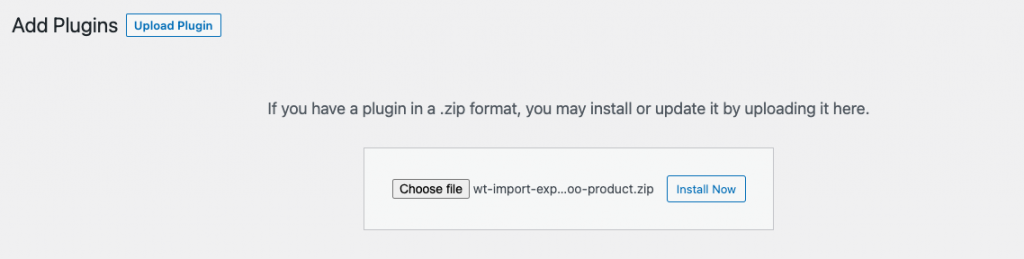 upload the advanced version of the product import export plugin