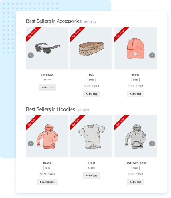 Add multiple sliders for best sellers in the same page.