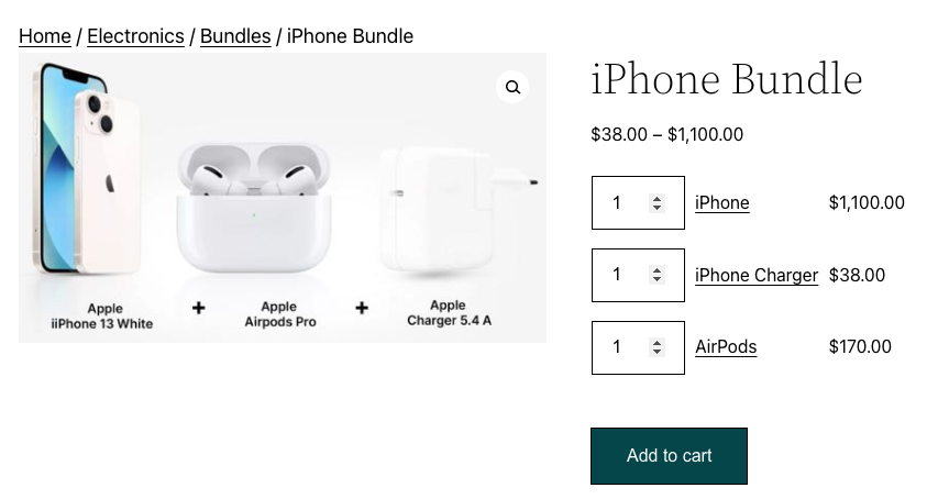 iphone bundle with grouped product