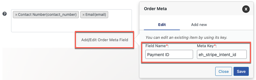 basic version of adding order meta field