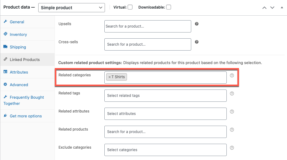 Add products related by subcategories to individual product pages
